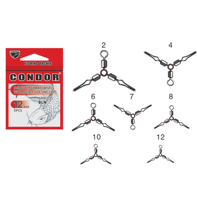 O-Shape Three Way Swivels With Double Side Clips